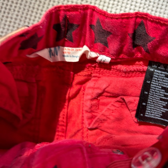 H&M Red Slim skinny Cut Jeans rockstar style 1.5 years -2 years 2t - Picture 4 of 9